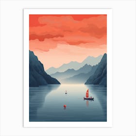 Sunset On The Lake Art Print