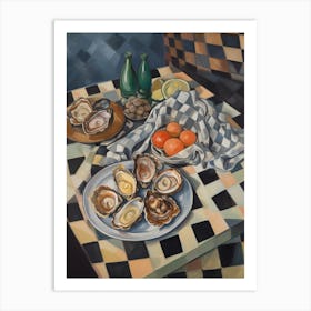 Oysters Still Life Painting Art Print