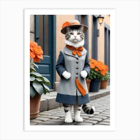 Cat In Hat Art Print