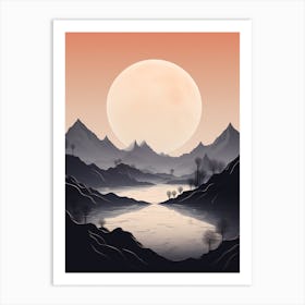 Moon Abstract Minimalist 1 Art Print