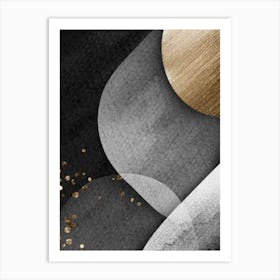 Abstract Gold And Black Canvas Art Art Print