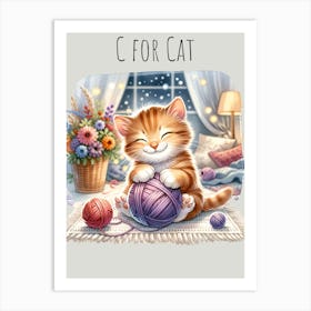 C For Cat 2 Nursery Art Print