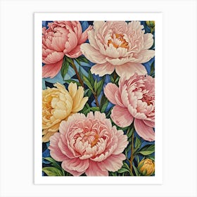 Pastel Peonies no1 1 Art Print