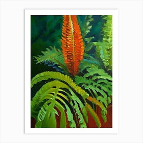 Japanese Tassel Fern Cézanne Style Art Print