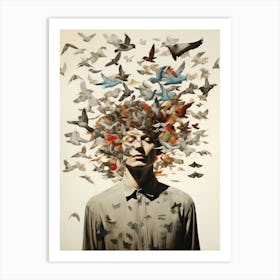 'Birds In The Head' Art Print