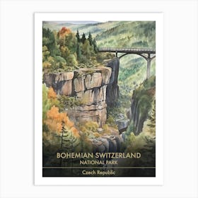 Bohemian Switzerland National Park Czech Republic Watercolour 4 Art Print