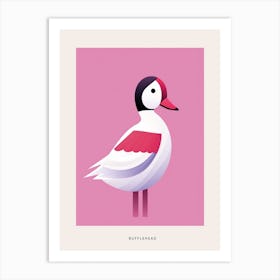 Minimalist Bufflehead 3 Bird Poster Art Print