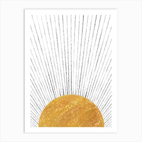 Mustard terracotta Sun Rays Art Print