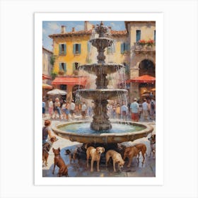 Fountain Of Dogs Art Print