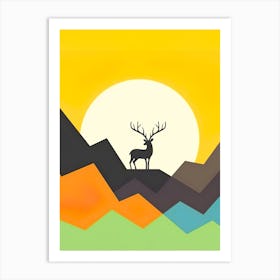 Deer In The Mountains Art Print