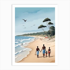 People On The Beach Painting (14) Art Print