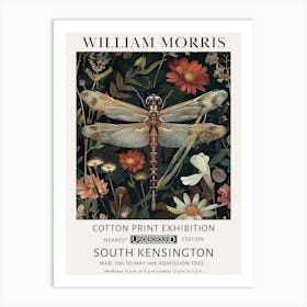 William Morris Vintage Poster Dragonfly Art Print