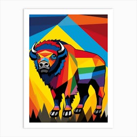 Bison Geometric Abstract 1 Art Print