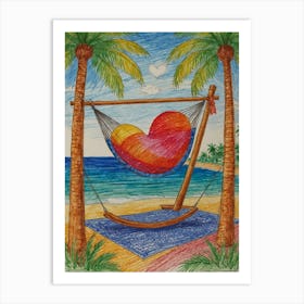 Heart In A Hammock Art Print