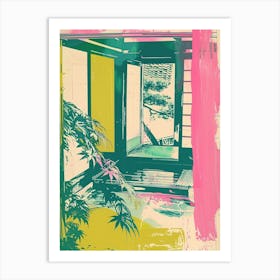  Naoshima Japan Retro Duotone Silkscreen 2 Art Print