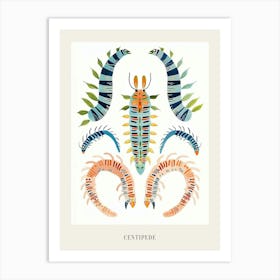 Colourful Insect Illustration Centipede 2 Poster Art Print