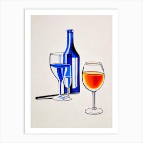 Dirty Banana Picasso Line Drawing Cocktail Poster Art Print