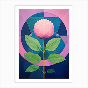 Globe Amaranth 3 Hilma Af Klint Inspired Pastel Flower Painting Art Print