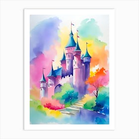 Watercolor Castle Art Print