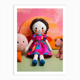 Doll And Teddy Art Print