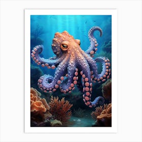 Octopus Camouflage Illustration 4 Art Print