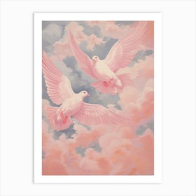 Vintage Japanese Inspired Bird Print Dove 3 Art Print