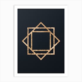 Abstract Geometric Gold Glyph on Dark Teal n.0389 Art Print