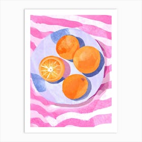 Oranges On A Plate Art Print
