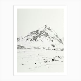 Vinson Massif Antarctica Line Drawing 1 Art Print