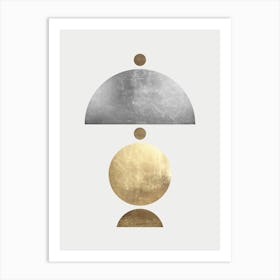 Gold and metal geometry 6 Art Print