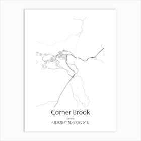 Corner Brook,Canada Minimalist Map Art Print