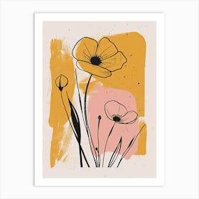 Portland Flower Market Boho Minimalist Style Art Print