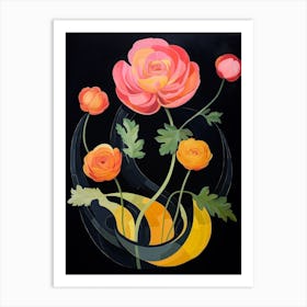 Ranunculus 1 Hilma Af Klint Inspired Flower Illustration Art Print