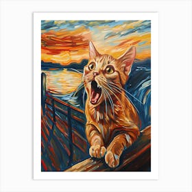 Fantastic Cat Screaming 20 Art Print