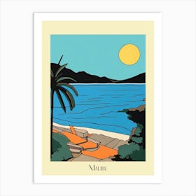 Poster Of Minimal Design Style Of Malibu California, Usa 2 Art Print