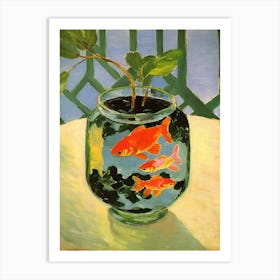 Three Golden Fishes Art Print