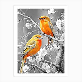 Two Birds On A Tree Art Print