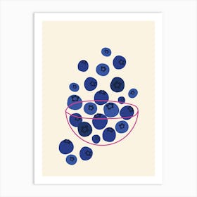 Blueberries In A Bowl Art Print