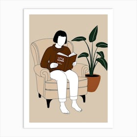 Woman Reading A Book 7 Art Print