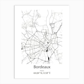 Bordeaux,France Minimalist Map Art Print