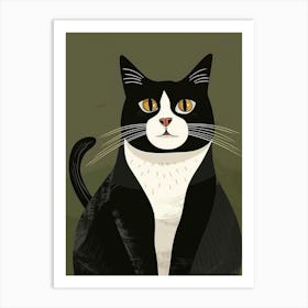 Black And White Cat 20 Art Print