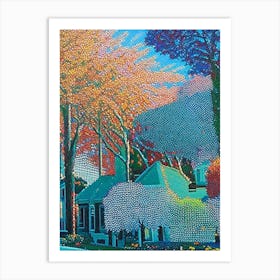 Lakewood, City Us  Pointillism Art Print