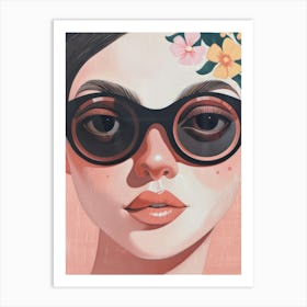 Girl In Sunglasses 25 Art Print