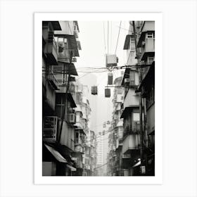 Hong Kong, China, Black And White Old Photo 2 Art Print