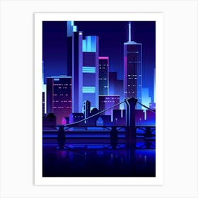 Cityscape At Night Art Print