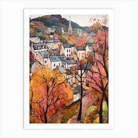 Autumn City Park Painting Princes Street Gardens Edinburgh 3 Art Print