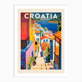 Dubrovnik Croatia 4 Fauvist Painting  Travel Poster Art Print