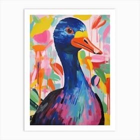 Colourful Bird Painting Coot 4 Art Print