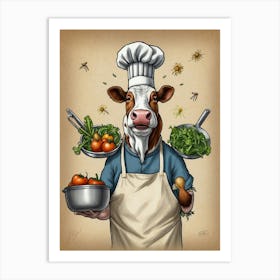 Chef Cow 1 Art Print