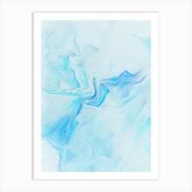 Abstract Blue And White Painting Art Print